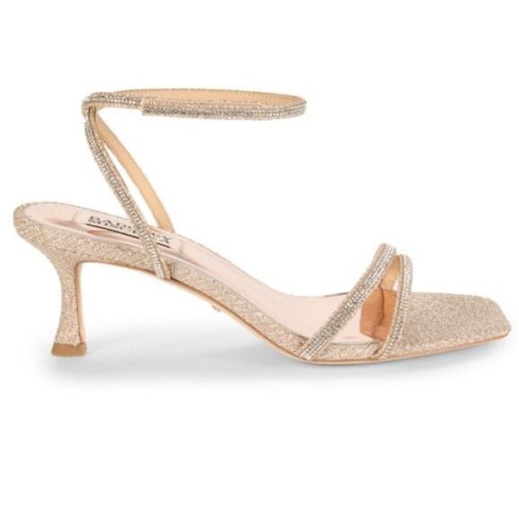 Badgley Mischka Glittering Strappy Heels - Picture 1 of 9